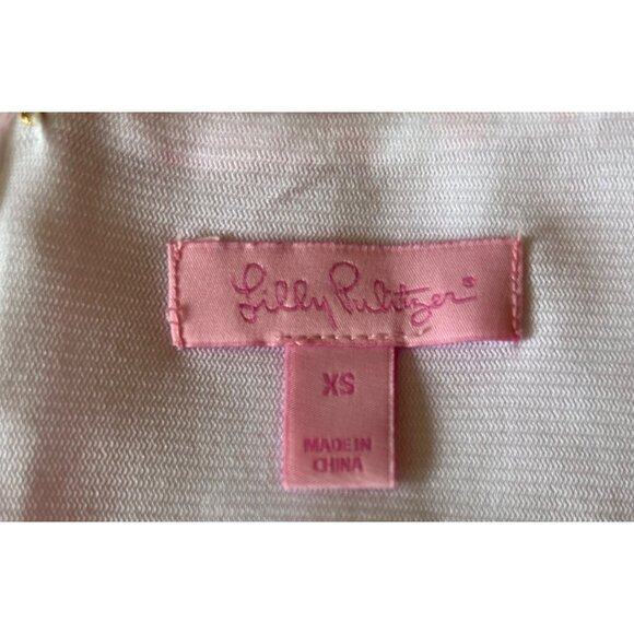 Lilly Pulitzer Dress XS Bella Pink & White Floral Beachy Classy Cap Sleeve - Picture 4 of 9
